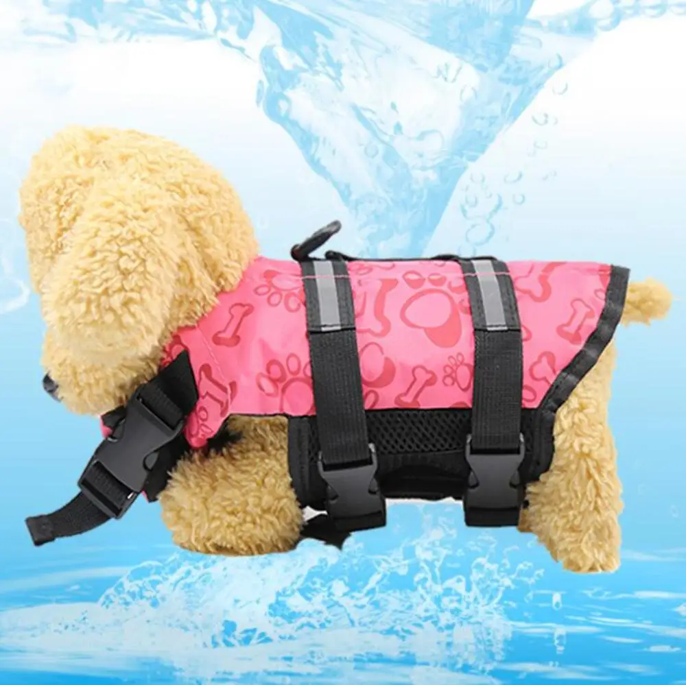 Dog Life Jacket Vest Saver Safety Swimsuit Preserver with Reflective Stripes Adjustable Belt for | Дом и сад