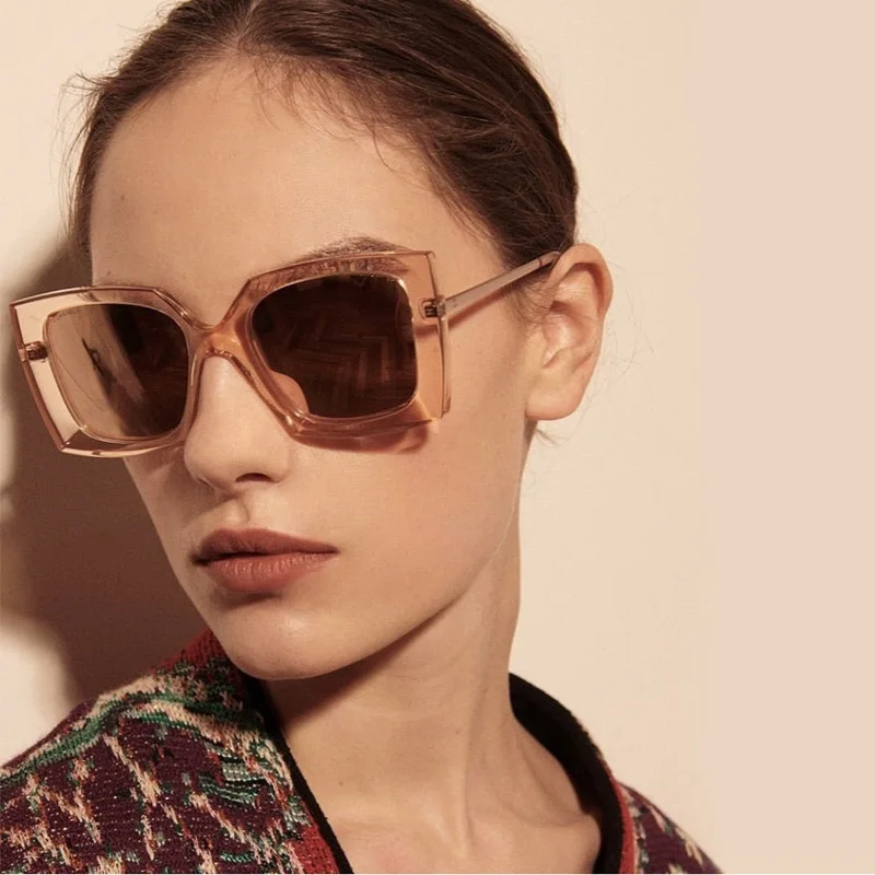 

Luxury Brand Square Sunglasses Pearl Metal Legs Shades Women Retro Superstar Cat Eye Big Sun Glasses Ladies Lunettes de soleil