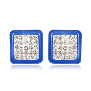 Blue Square Earrings Новинка, уникальный дизайн, красный цвет, серьги-гвоздики из керамики, модный стиль, полный индивидуальности, очаровательные женские серьги, вечерние - Окраска металла: Blue Square Earrings