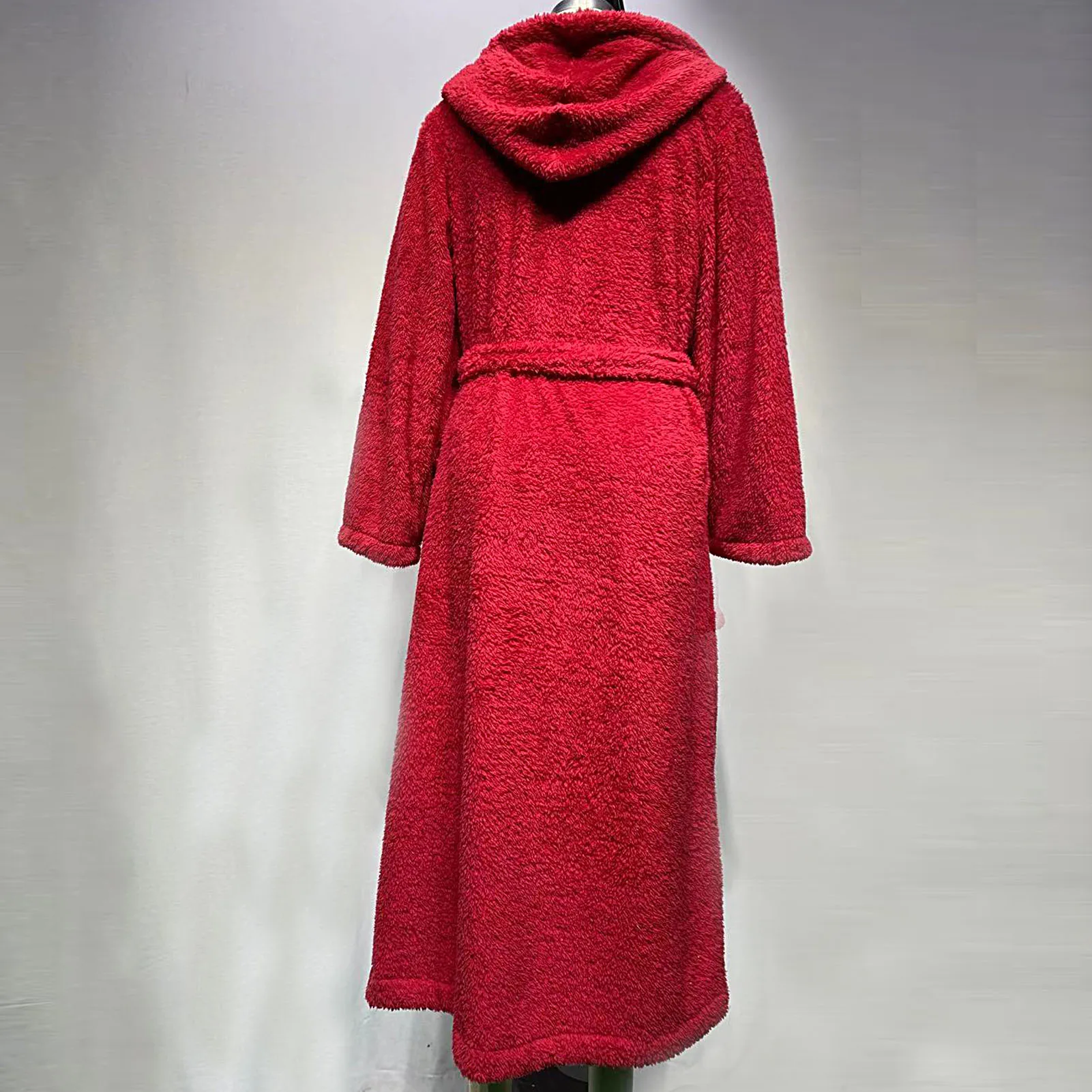 

Women Autumn Winter Nightgown Pajamas Warm Plush Lengthened Bathrobe Women Long Sleeve Hooded Double-sided Home Clothes Femme