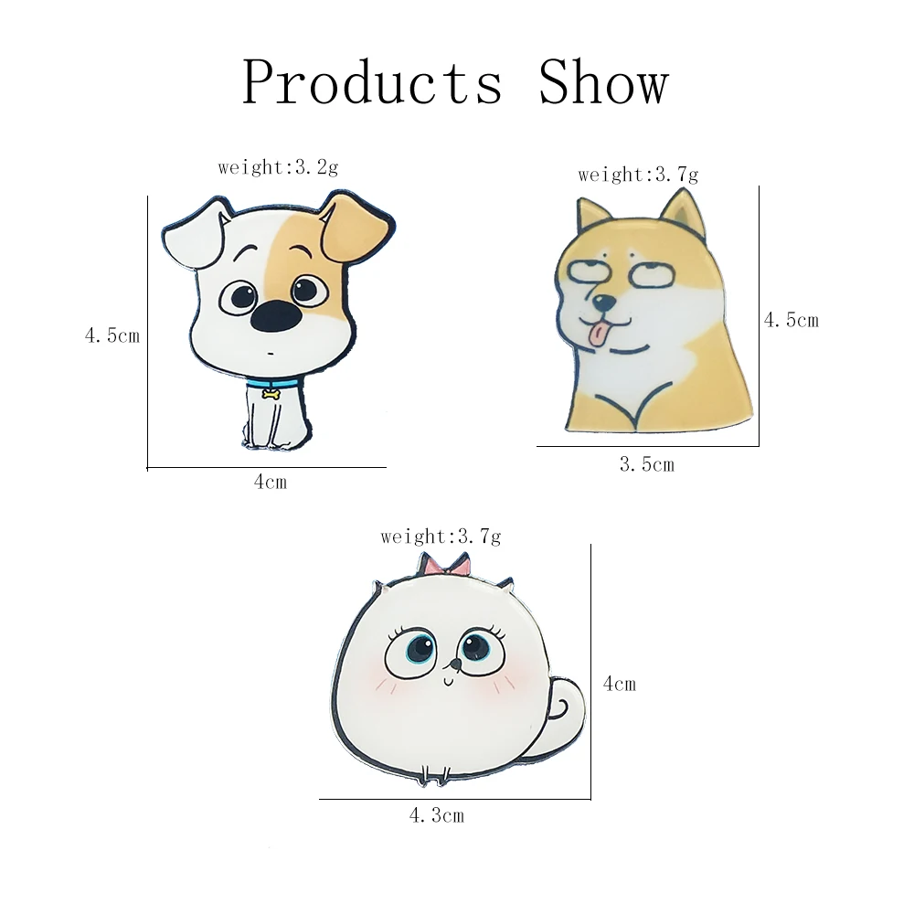 

Cartoon Acrylic Animal Brooches-The Cute And Beautiful Dog Brooch Pins, As A Gift For Friends For Halloween And Christmas