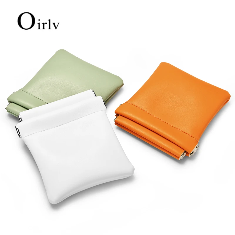 Oirlv PU Leather Bracelet Lipstick Loose Powder Cosmetic Storage Cosmetic Bag Ladies Ring Watch Jewelry Storage Bag