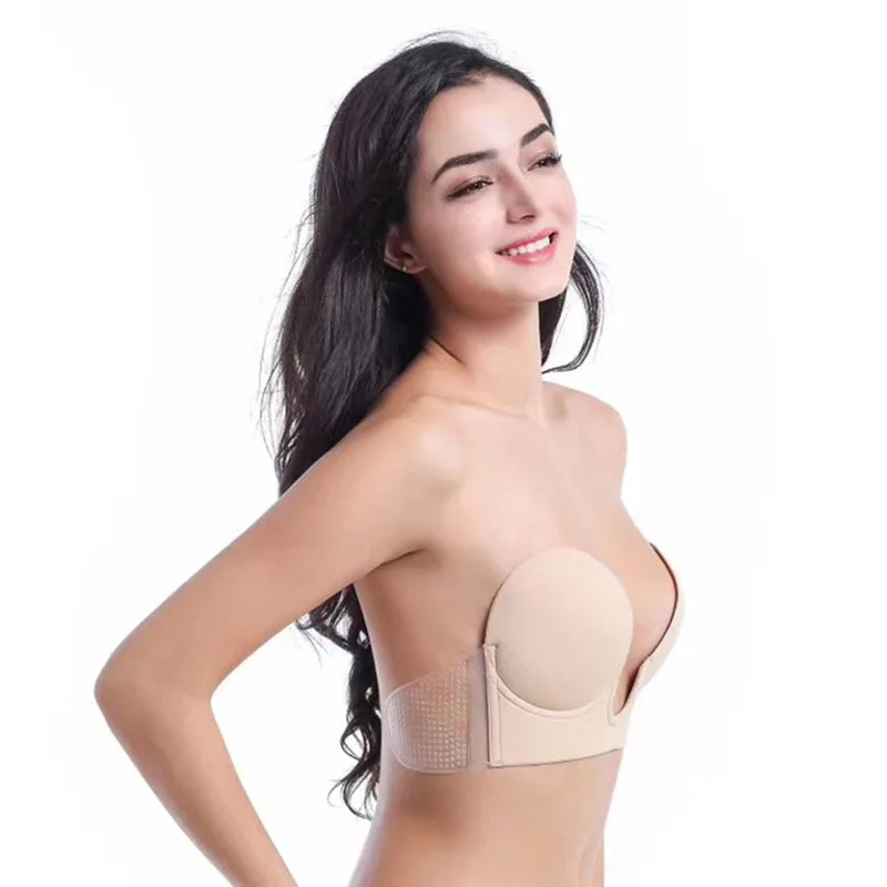 Новинка 2019 бюстгальтер с глубоким v образным вырезом без бретелек u образный клей