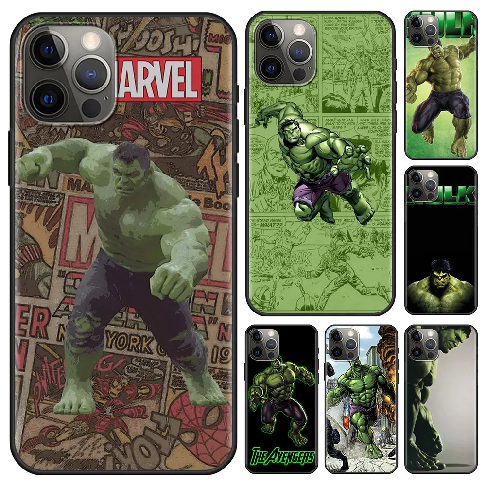 Marvel Hulk Green Phone Case for Apple iPhone 13 Pro 12 Mini 11 7 8 Pllus 6 6S+ 5 5S SE X XS Max XR Back Cover Silicone Coque