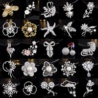 luxury beautiful crystal flower animal bee snowflake brooches pins women jewelry broach bouquet pin broche femme christmas gift