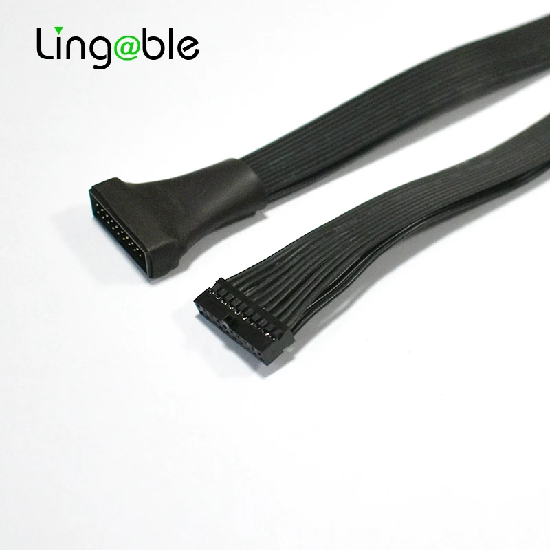 

Lingable USB3.0 19Pin/20Pin «мама» к USB 3,0 19pin 20-контактный «папа» Удлинительный Соединительный кабель для материнской платы 20 см
