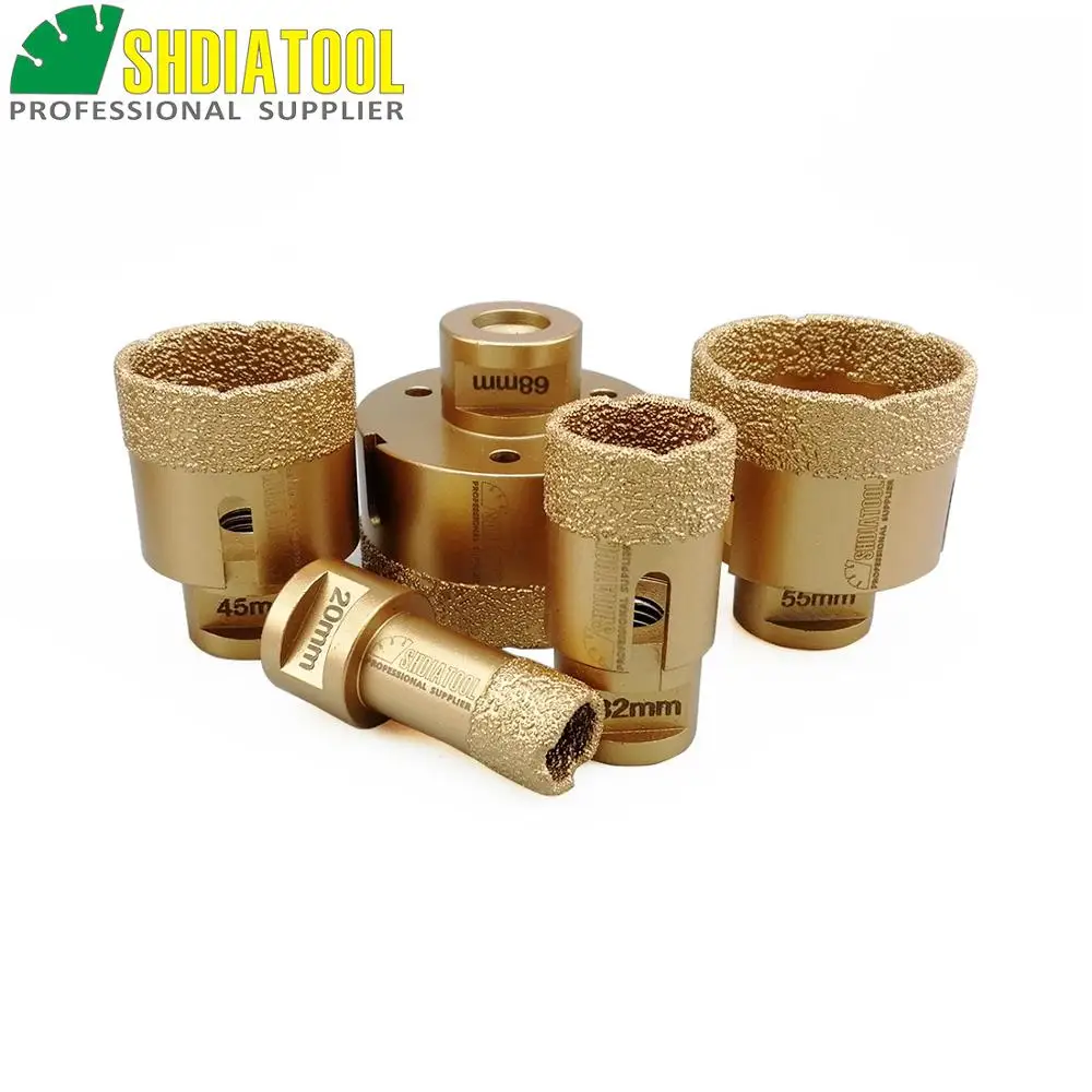SHDIATOOL 5 шт M14 алмазная пила 20/32/45/55/68 мм вакуумные паяные Diamond Drill коронки сверло