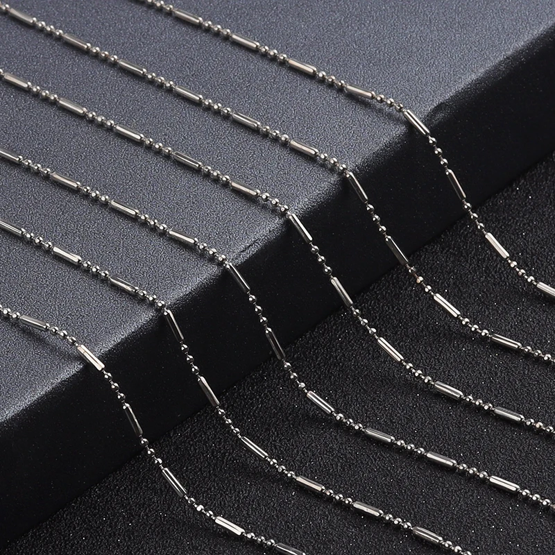 

5pcs/lot 42cm Bulk Chains Sliver Gold Rhodium Bamboo Chain Necklaces Chains With Lobster Clasps For Women Jewelry DIY