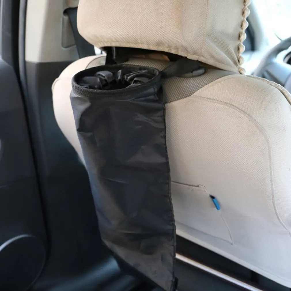 

2pcs Car Trash Bag Hanging Waterproof And Leakproof Trash Bag Holder Console And Headrest Car Trash Bin Detachable Trash Can