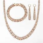 585, набор украшений для женщин из розового золота , Геометрическая цепочка , свадебное модное ювелирное изделие, ожерелье , браслет , серьги , набор LCS12