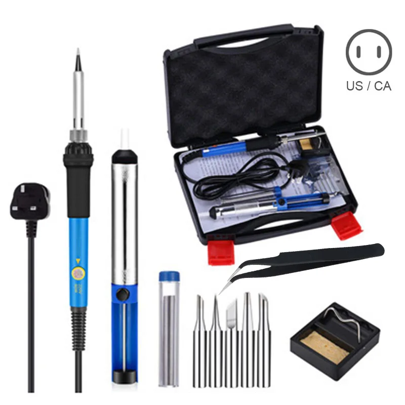 Электрический паяльник 60 Вт 110 В 220 набор инструментов для сварки пинцет паяльной