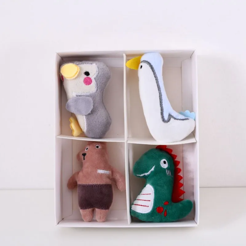 4 шт набор кошка собака жевательная игрушка Self напоминая кусать плюшевые муляжи