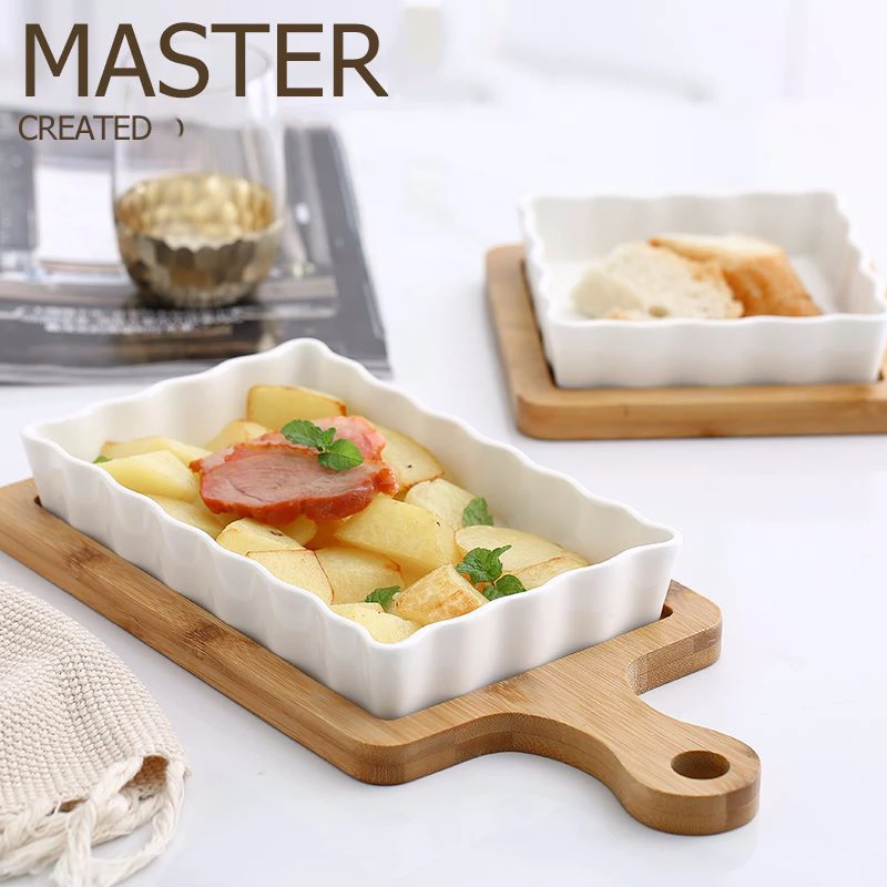Креативный керамический противень для выпечки миска духовки тарелка с анти