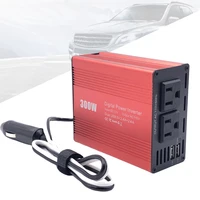 portable 300w power inverter dc 12v to 110v with 2 usb port auto charger converter adapter ac converter outlet heat protection