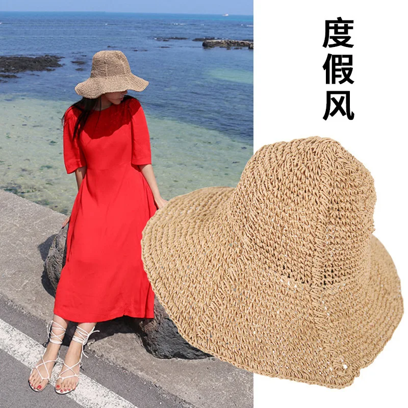 

Women's Straw Cap for Summer Sun Shade Beach Straw Hat Women Hat Beach Hat HOT SALES 2021
