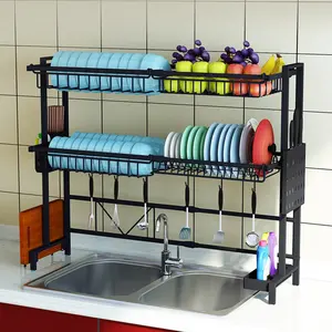 12tier multi use stainless steel dishes rack dual sink drain rack adjustable kitchen oragnizer rack dish shelf sink drying rack free global shipping