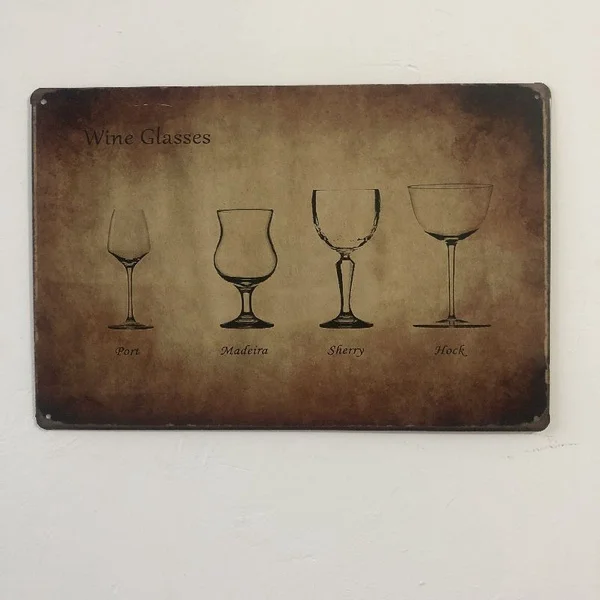 

Wine Glass Plaque Vintage Metal Tin Signs Home Bar Pub Garage Gas Station Decor Plates Man Cave Wall Sticker 20X30CM Tin Sign