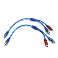 high quality for car mp3 audio rca 1 male to 2 female y splitter cable adapter cord converter for car aux amplifier