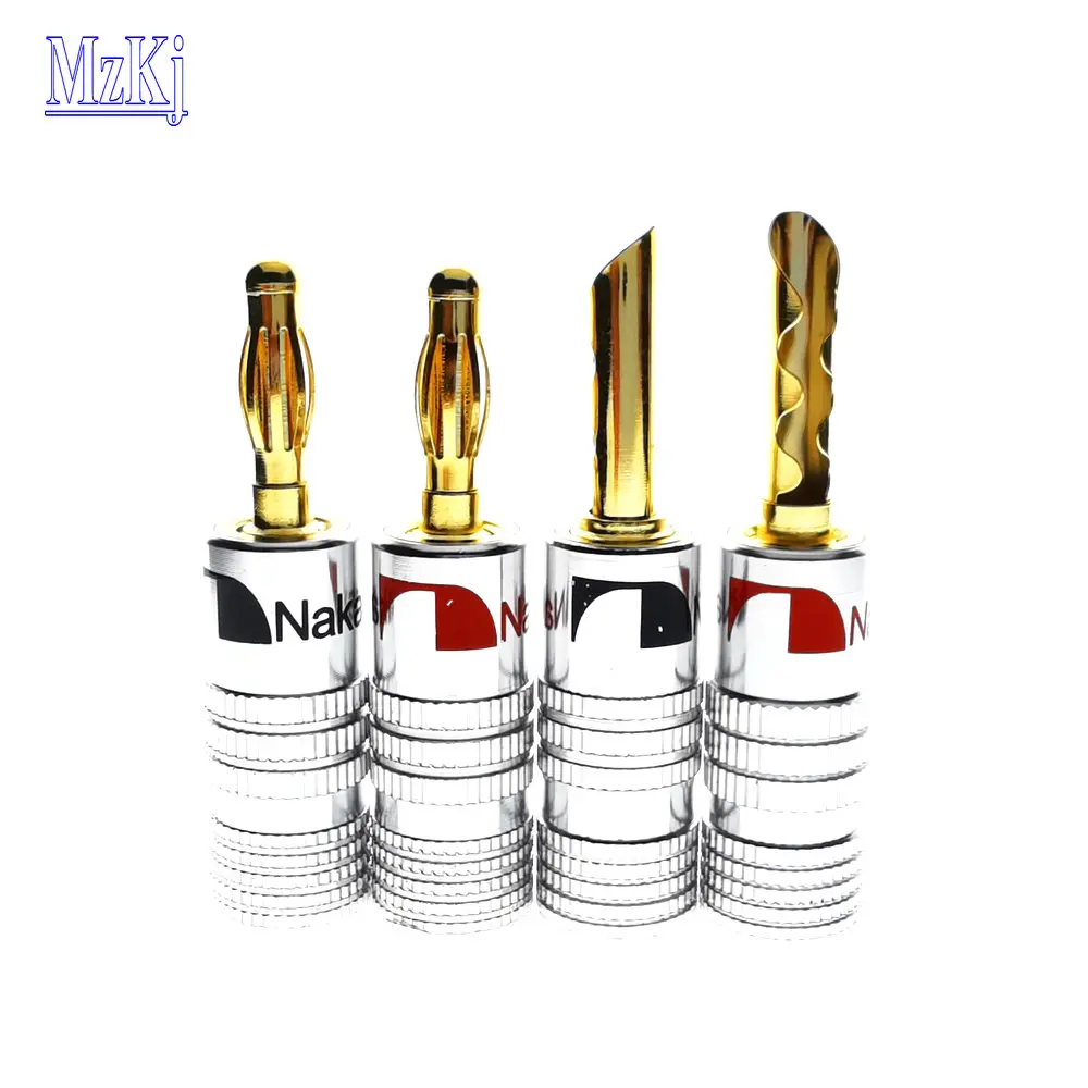 Новинка 4 шт. мм банановый штекер для динамики Аудио Винт Вилка лопатка провод