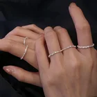 2021 модного серебристого цвета сверкающие кольца для женщин простой Стиль кольца Свадебные украшения для путешествий ювелирных изделий декоративная подарки Вечерние