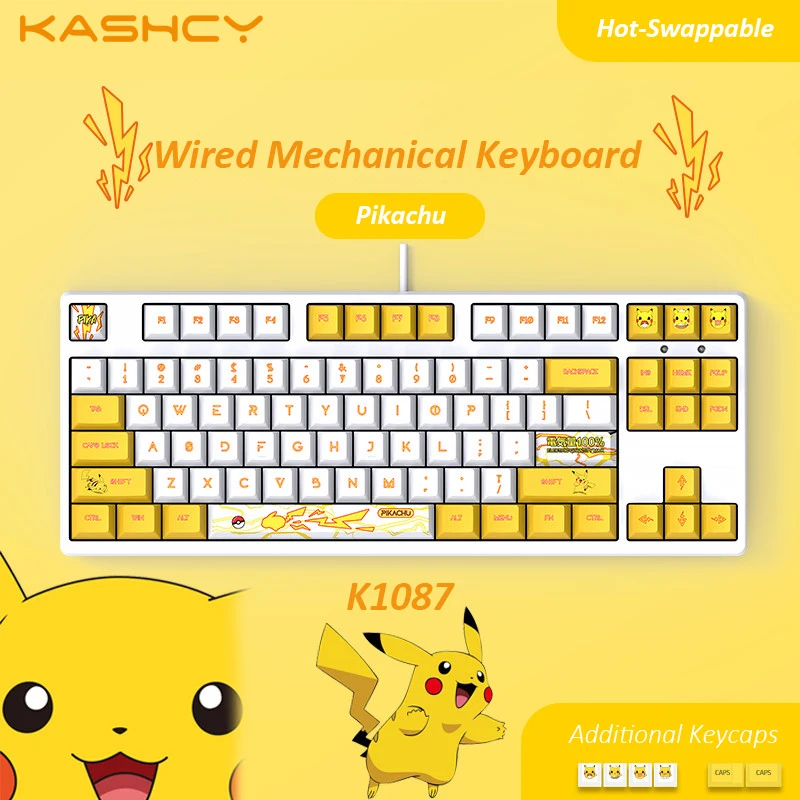 

Проводная Механическая игровая клавиатура с 87 клавишами, разъем Type-C
