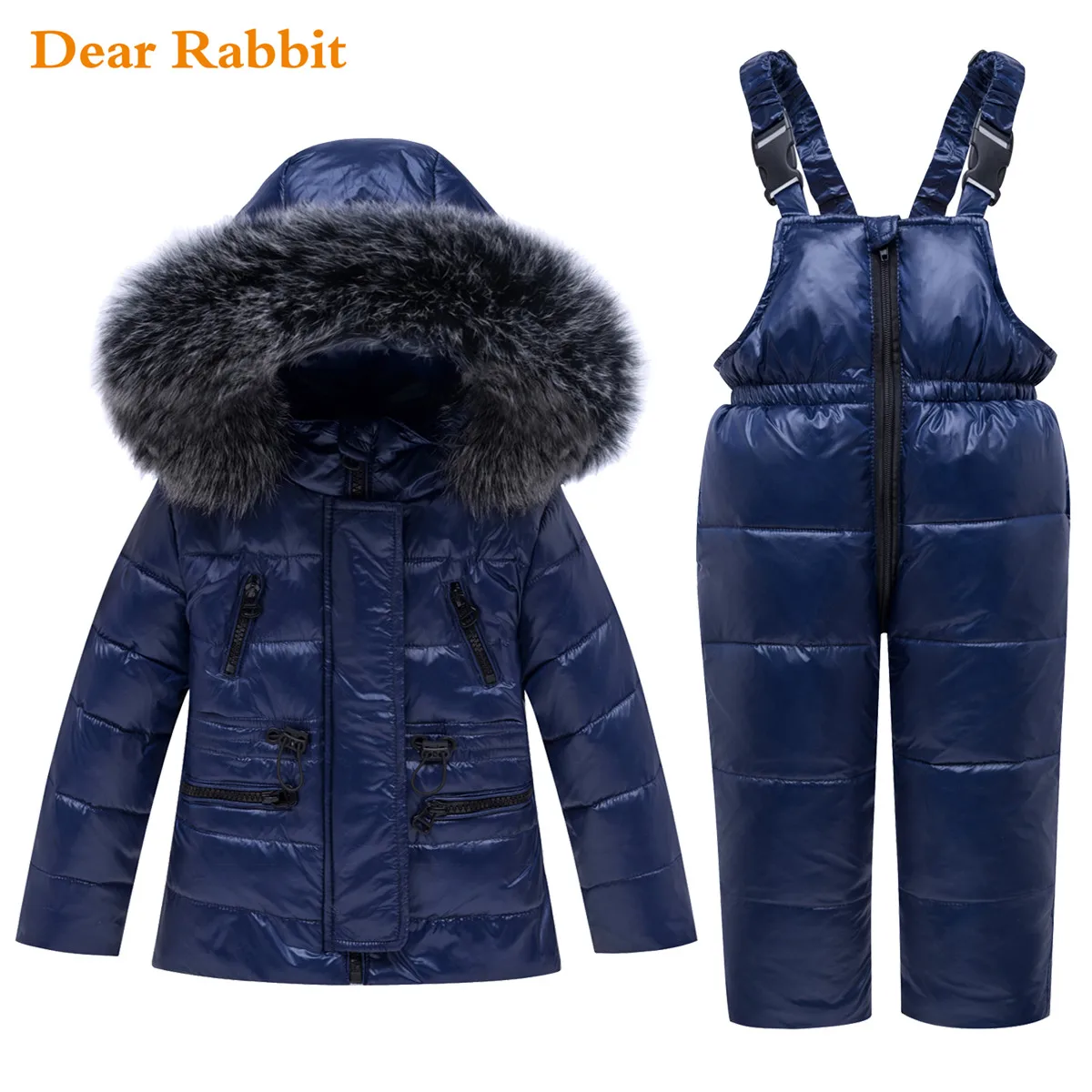 Winter Baby Boys Girl clothing Set warm Down Jacket coat Snowsuit Children parka real fur Kids Clothes Overalls infant overcoat