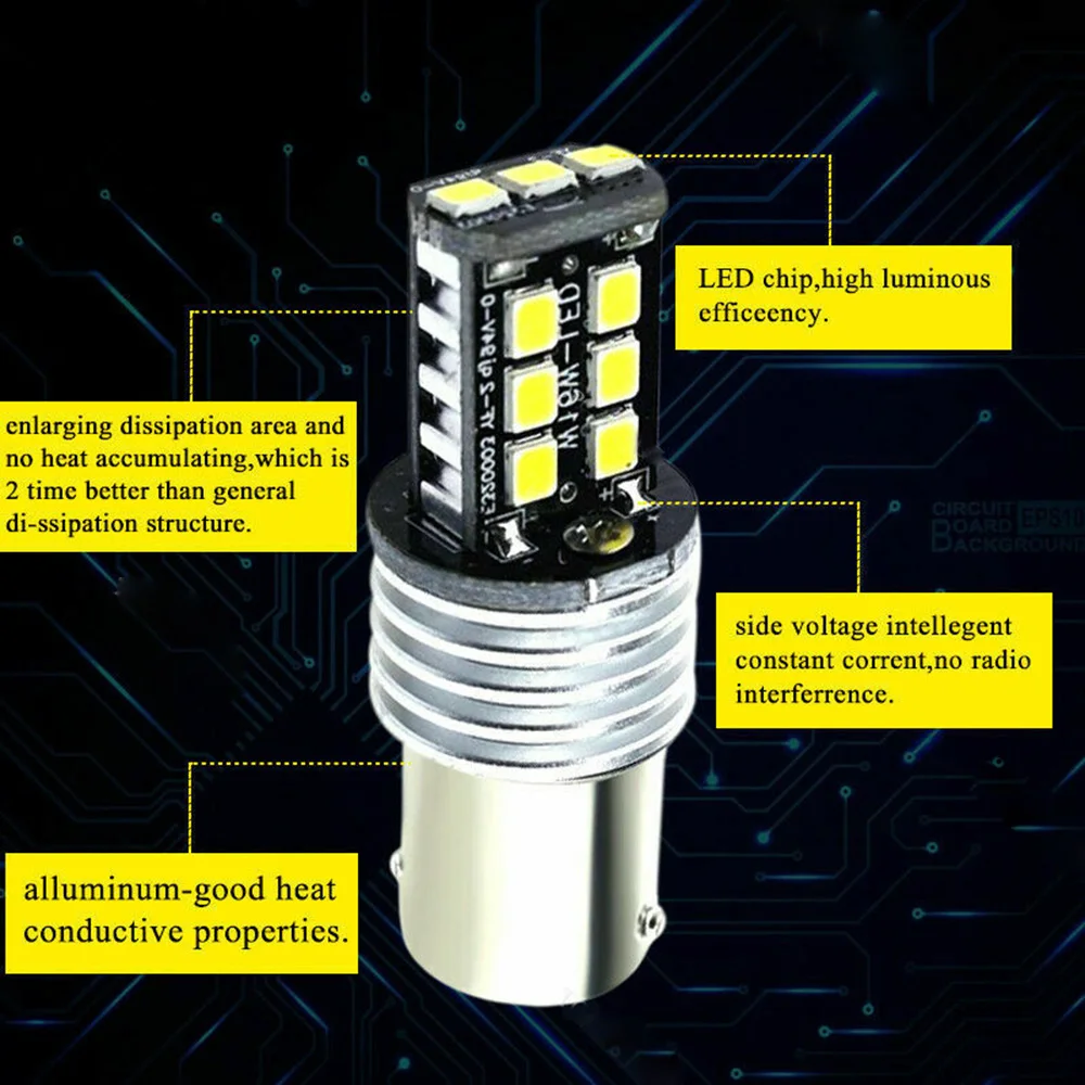 

360° LED Light 6500k Accessory Bulbs Parts Replacement Tail 1156 BA15S
