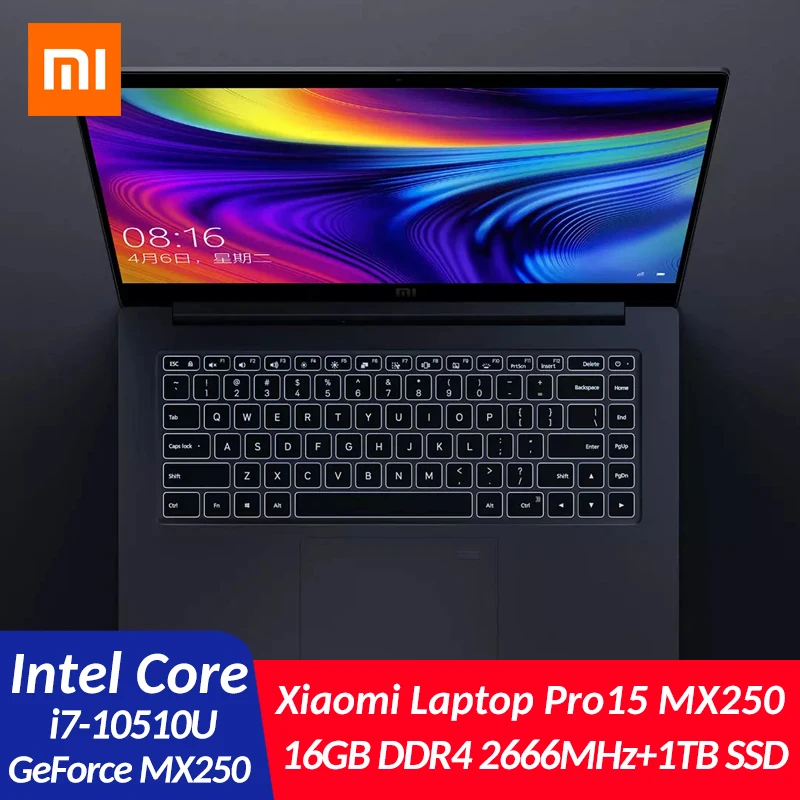 Оригинальный ноутбук Xiaomi Mi NoteBook Pro 15 6 дюйма улучшенная версия 16 ГБ ОЗУ ТБ SSD TDP 25 Вт