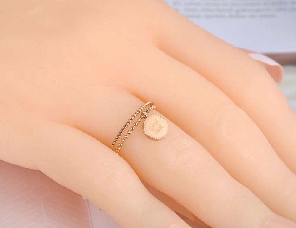 Lokaer трендовые кольца из нержавеющей стали на удачу для женщин и девушек богемное