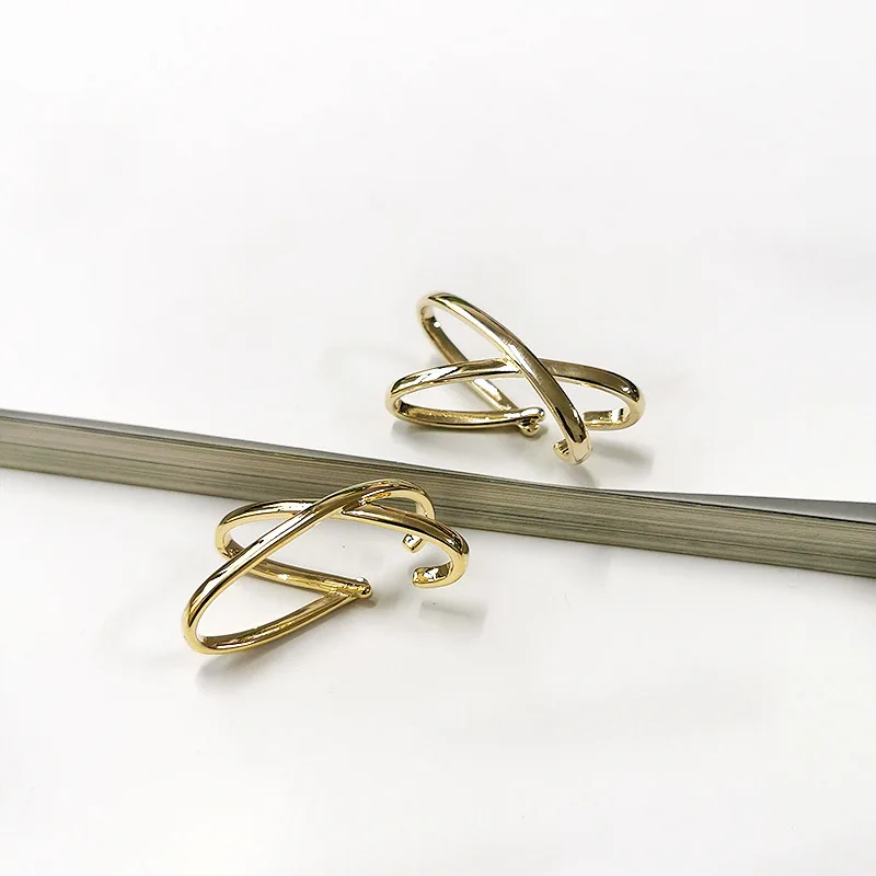 Индивидуальный стиль панк геометрические металлические серьги-клипсы для