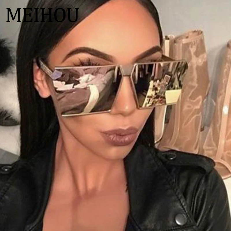 Солнцезащитные очки оверсайз зеркальные для мужчин и женщин классические