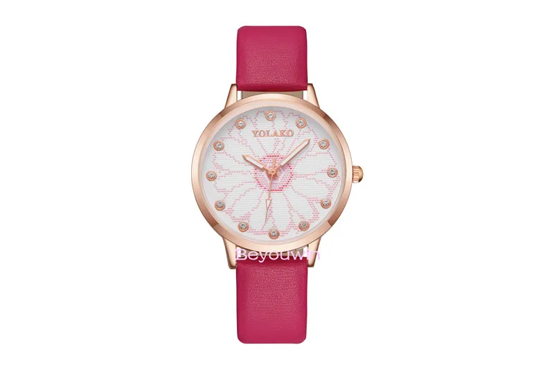 flower dial quartz leather watch for man women hot selling good price wrist wholesale lady clock | Наручные часы