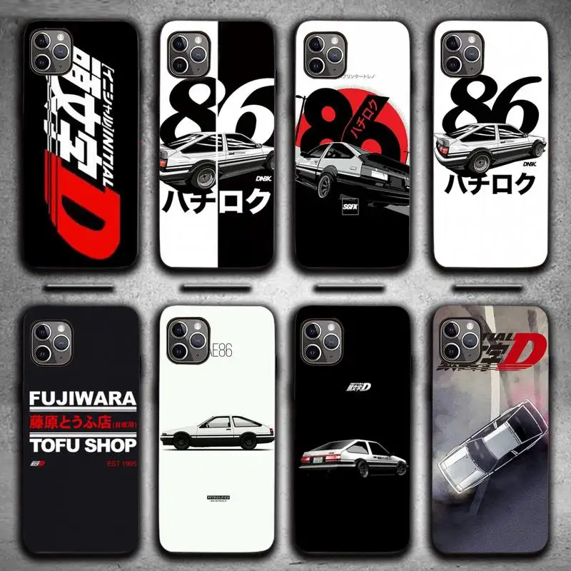 

Hot Japan Initial D anime Phone Case for iPhone 7 8 11 12 Pro X XS XR Samsung A S 10 20 30 51 Plus pro Max funda