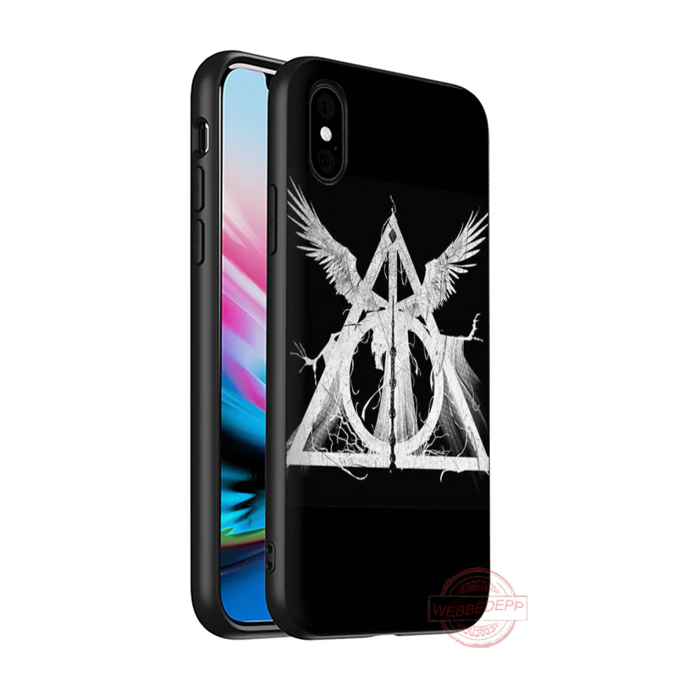 WEBBEDEPP Deathly Hallows логотип мягкий Силиконовый ТПУ чехол для телефона для iPhone 5 6 7 8 Plus X XS XR XS Max 11proMax - Цвет: 1