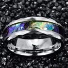 Модные мужские кольца 8 мм, кольца унисекс из карбида вольфрама с морской ракушкой, обручальные кольца, ювелирные изделия, женские кольца