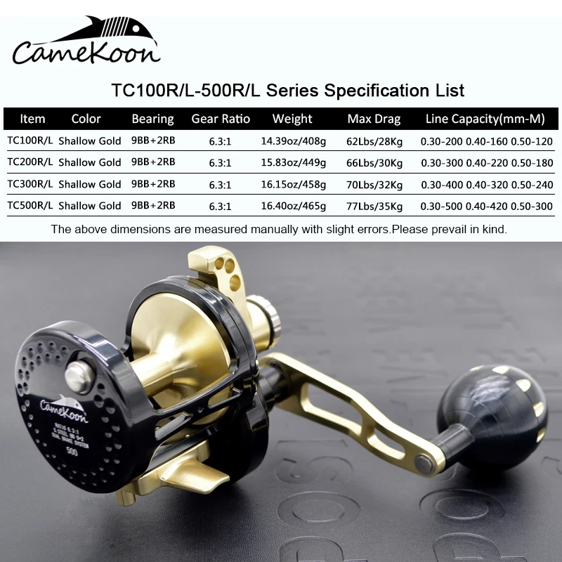 CAMEKOON CNC медленная катушка для джиггинга 35 кг тяговая сила левая/правая ручка