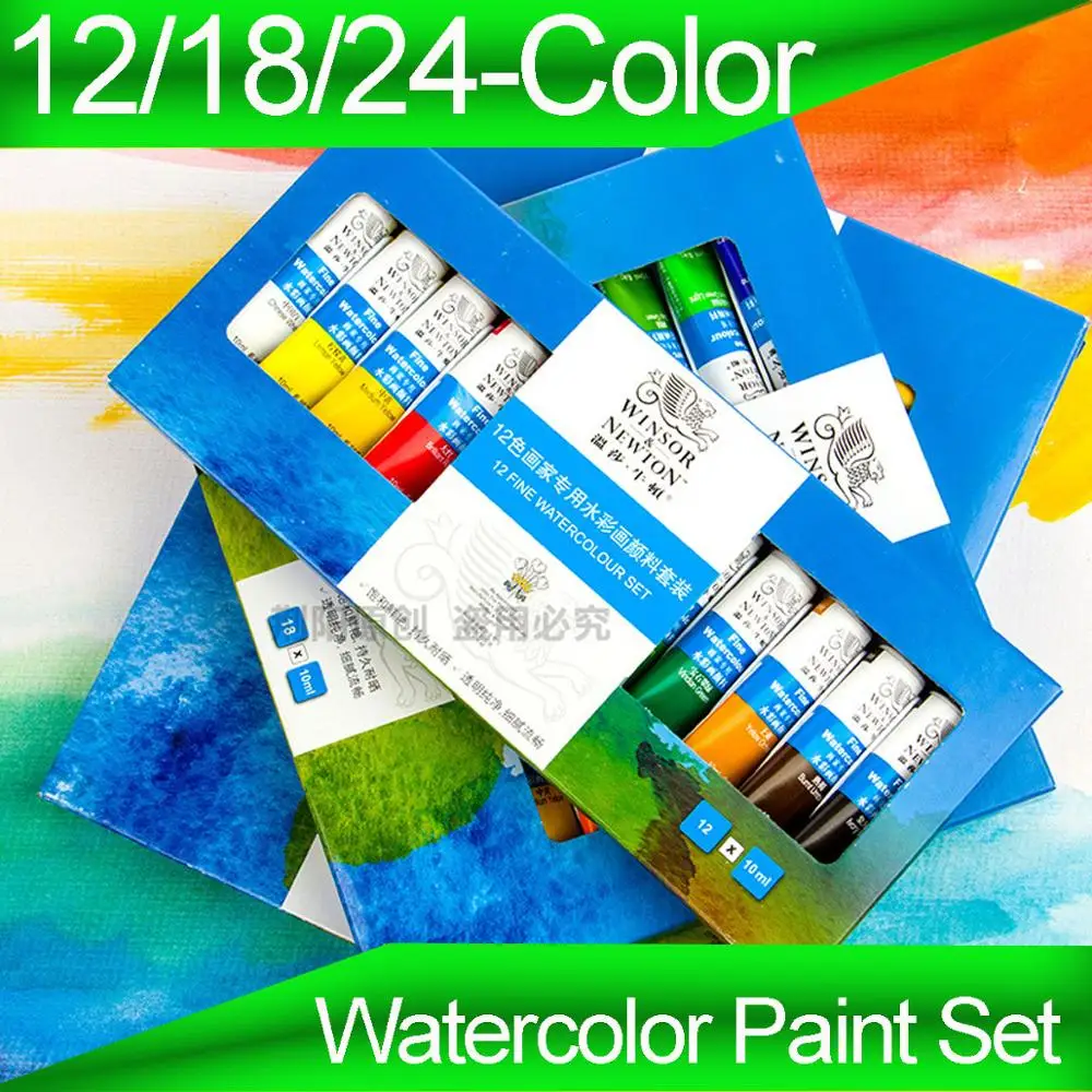 Акварельная краска трубчатая набор прозрачной художественной краски 12/24 цветная