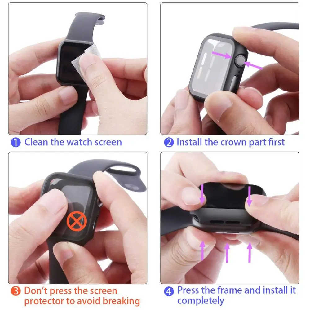 

case+strap for Apple Watch band 38mm 42mm iWatch Types 5 4 3 44mm 40mm screen protector bracelet for apple watch accessories