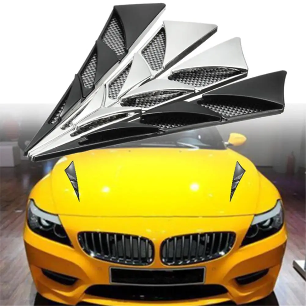 

50% HOT SALES！！！New Arrival 1 Pair Car Vehicle Hood Simulation Side Air Vent Outlet Cover Sticker Decoration