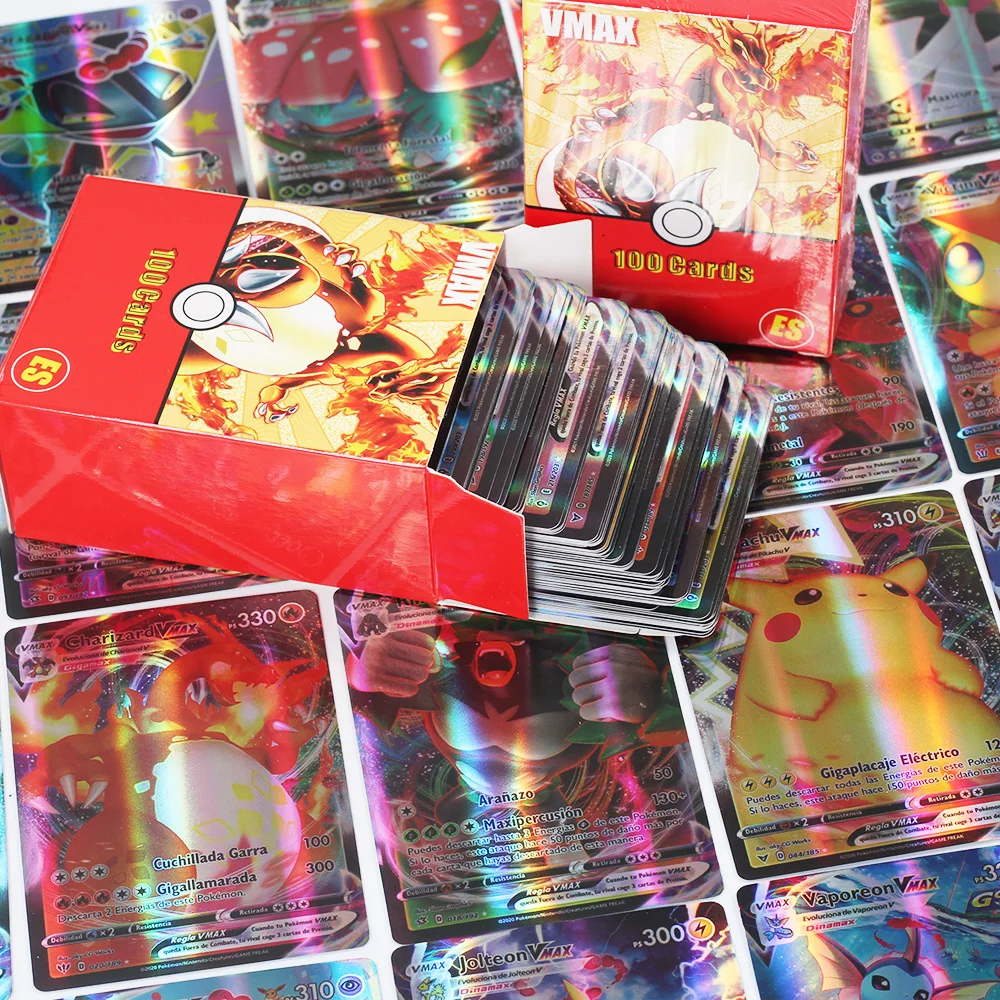 New Pokemon Cards in Spanish TAG TEAM GX VMAX Trainer Energy Holographic Playing Game Castellano Español Children Toy | Игрушки и хобби