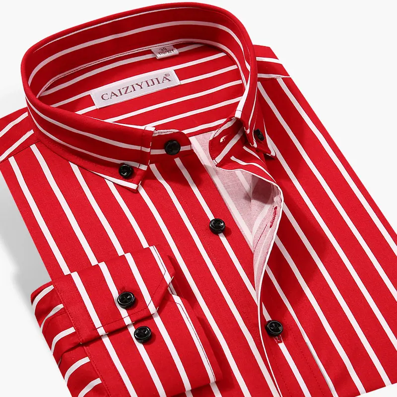 Мужская хлопковая рубашка в полоску классическая мягкая из 100% хлопка с длинными