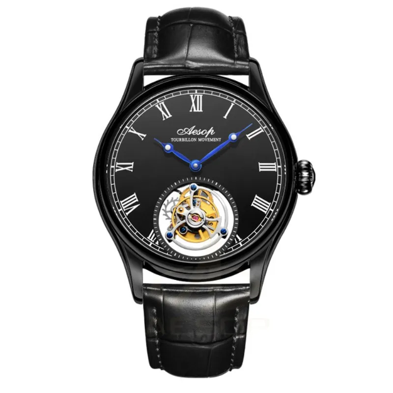 

High-end AESOP Flying Tourbillon Men's Mechanical Watches Sapphire Glass Clock Man Skeleton 1963 Male Mechanical Wristwatch