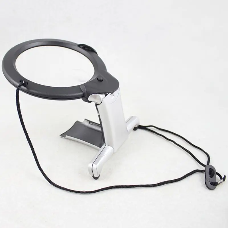 

Hands Free LED Magnifier Reading Magnifying Lens Neck Wear Jewelry Loupe 100mm