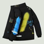 Мужская Утепленная двухсторонняя парка в стиле хип-хоп с принтом граффити и надписью, новинка 2021, зимние теплые водонепроницаемые свободные куртки для мужчин, размер 8XL