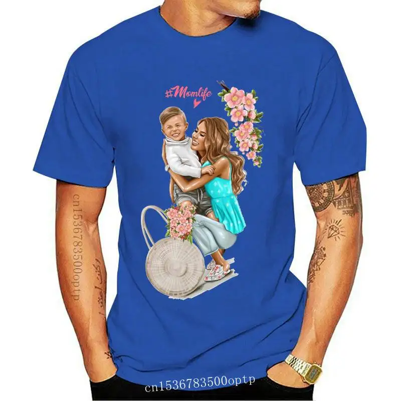 

New Women Cartoon Mom Boy Momlife Mommy Mother Lady Womens T-Shirt Tops Graphic Tees Print Female Camisas T Shirt T-shirts