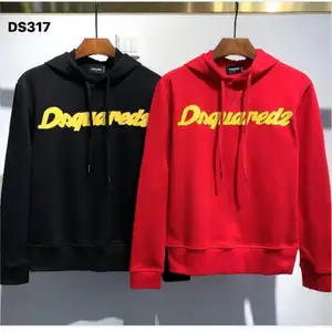 DSQUARED2 Men's Long Sleeve Hooded Spring Autumn Pullover Simple Round Neck Clothing Slim Casual Loose DS317