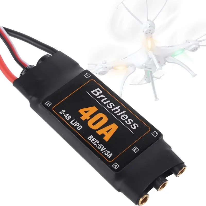 40A 2-4S бесщеточный контроллер скорости двигателя ESC для RC FPV дронов самолетов