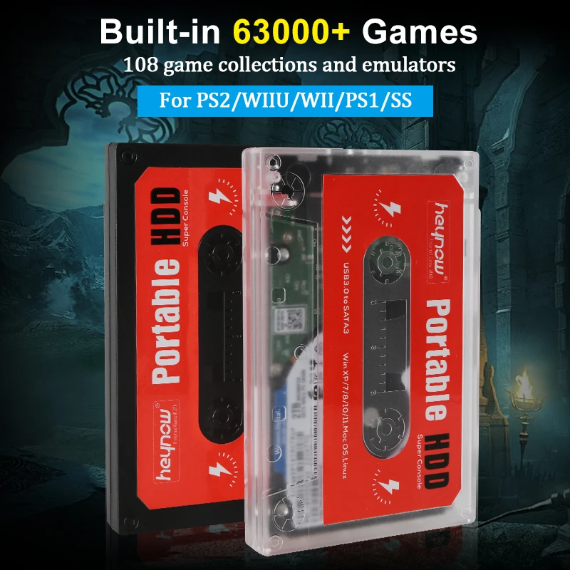 Портативный внешний игровой жесткий диск TSINGO 2 ТБ HDD встроенный 63000 для