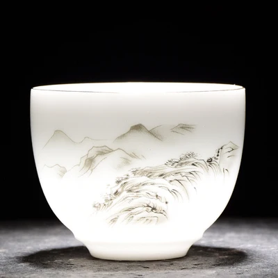 Цзиндэчжэнь белый фарфор и рисунком кунг фу Чай чашка керамическая для чая чаша