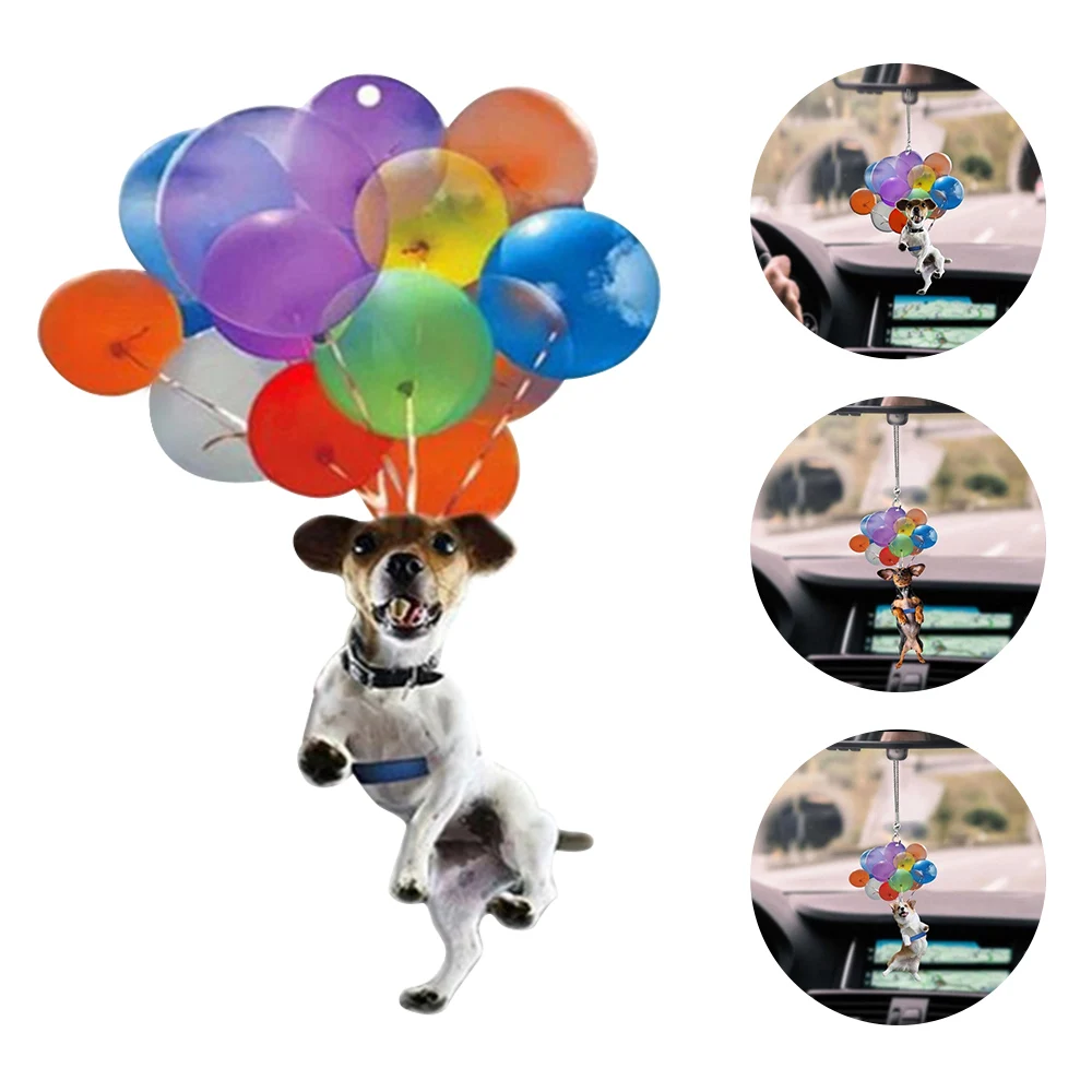 

Car Home Puppy Dog Pendant Colorful Balloon Hanging Ornament Auto Interior Decoration Acrylic Durable DIY Creative Door Pendant
